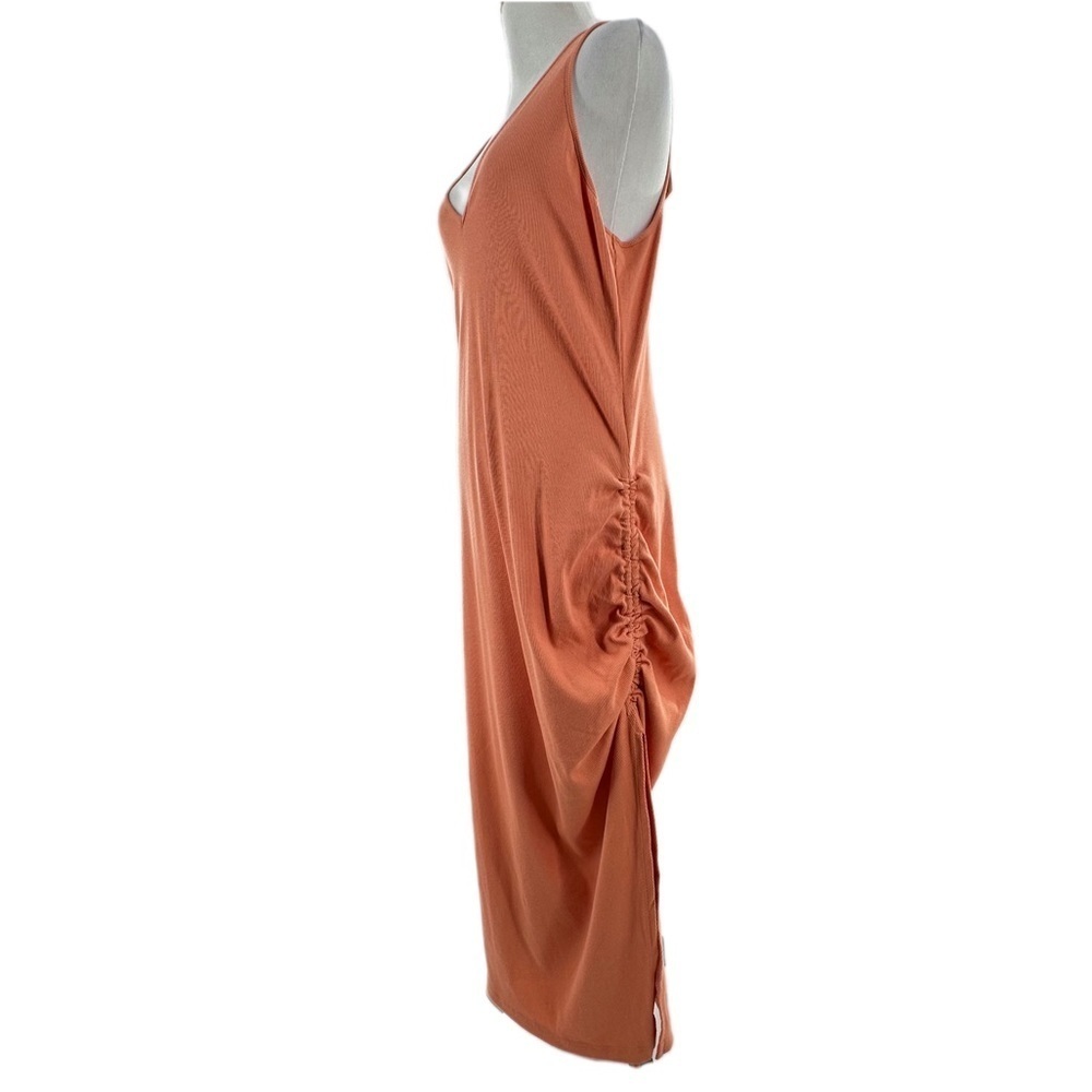 A new day womens dress size XL orange sherbet ribbed knit scrunched maxi - Picture 2 of 13